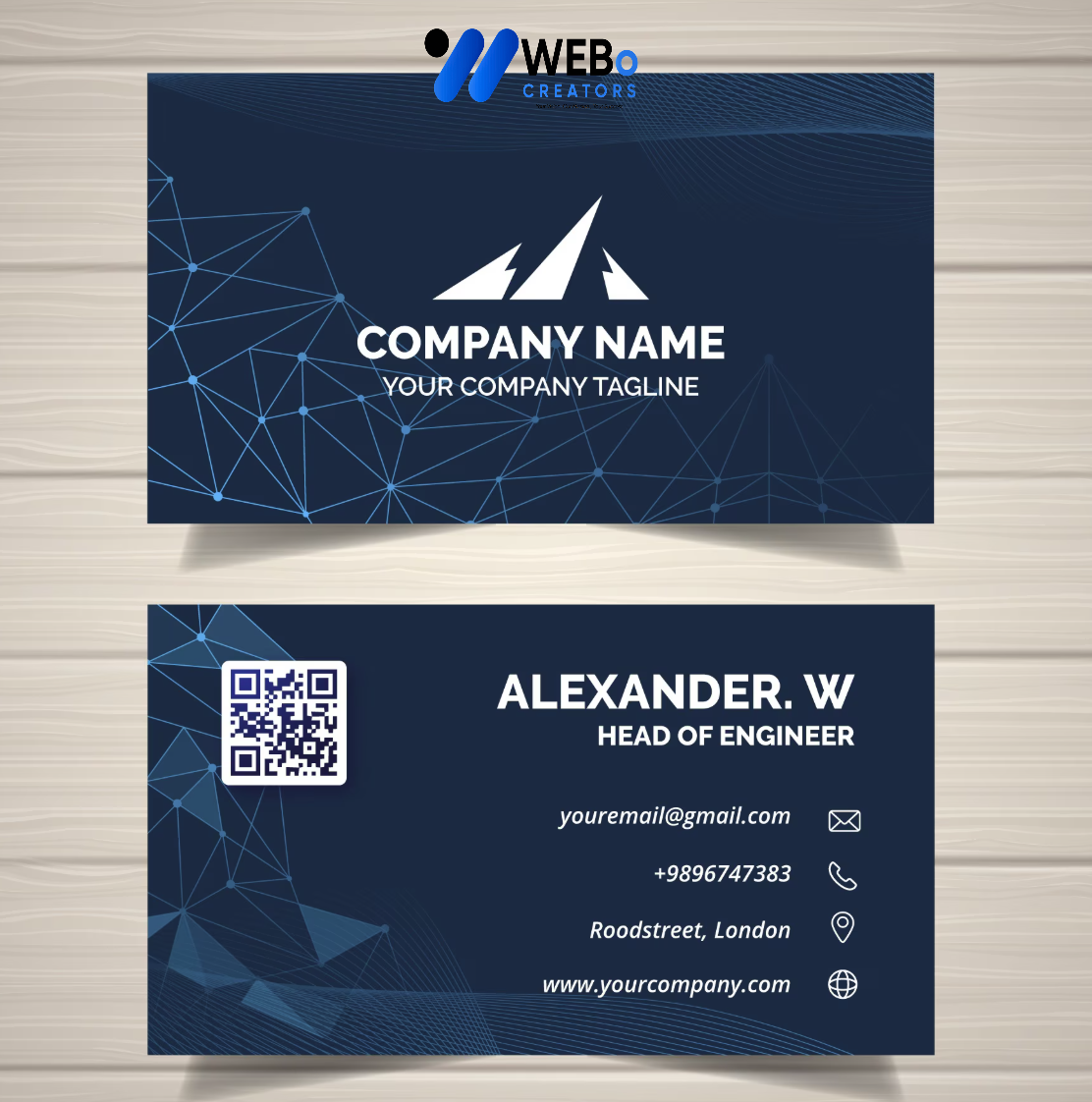 Elegant Professional Business card design with golden stripes Agency in Bahrain