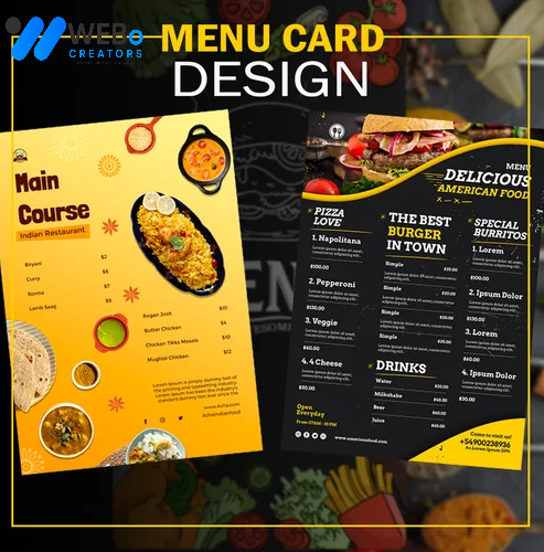 Restaurant digital menu board Bahrain menu printing services online food menu design 2026
